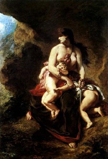 Delacroix Auguste Medea about to Kill her Children France oil painting art